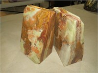 CARVED STONE BOOKENDS