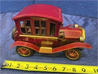 Vintage red tin car (battery operated)
