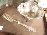 STERLING FORK AND DISH