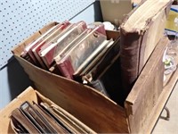 WOODEN BOX OF EARLY LEDGERS
