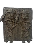 African Benin Style Bronze Plaque