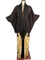 Vintage Brown Silk Kimono