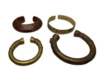4 Early African Bracelet Money