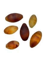 MC 6 Amber Satin Glass Eggs