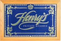 Framed Vintage Henry's Private Reserve Wall Mirror