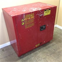 ULINE RED FIRE SAFETY CABINET