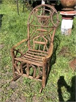 Heavily Carved Folk Art Adirondack Stick Rocker