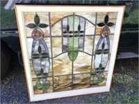 Antique Stained Glass Window Pane