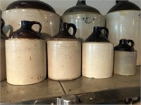 4 Graduated 2-Tone Stoneware Jug Crocks