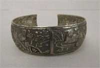 Vintage Carved Silver Bracelet