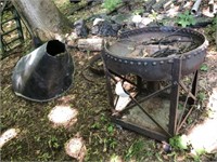 Early Handmade Ironworker's Forge and Hood