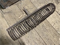 Unusual 19th Century Wrought Iron Clamshell Rake