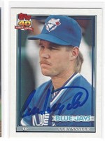 CORY SNYDER AUTOGRAPHED 1991 TOPPS TRADED #111T
