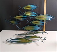 Artisan handmade metal fish wall decor
