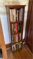 Small solid wood bookcase with contents measures