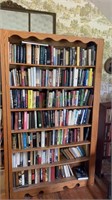 Large wooden bookcase with contents -