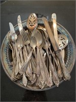 Collection of Silver Plate Flatware and Tray