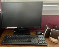 Computer Monitor, Keyboard and Speakers