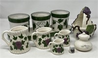 Purple and Green Pottery