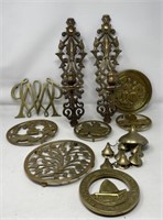 Brass Trivets, Sconces and Wind Chime