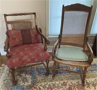 Caned Rocker and Chair
