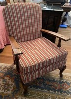 Upholstered Chair with Wood Arms