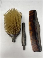 Sterling Silver Hairbrush and Comb