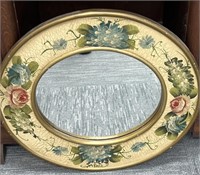 Oval Floral Mirror