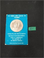 1974 Turks & Caicos Sterling silver coin 40gms