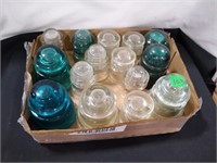 15 Vtg glass Insulators