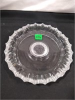 United States Eagle 10" clear glass ashtray
