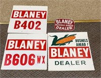 2 Blaney variety signs & Blaney dealer sign &