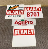 2 Blaney variety signs, Blaney dealer signs &