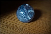 Gray and Blue Swirled Round Paperweight