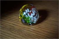 Paperweight with Yellow and Orange Flowers