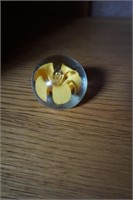 Small Paperweight with Yellow Flower