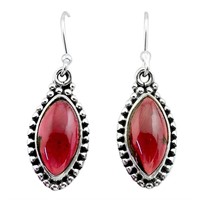 Natural 12.58ct Oval Shaped Red Garnet Earrings