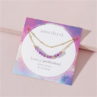 Pretty Amethyst Double Layer Necklace