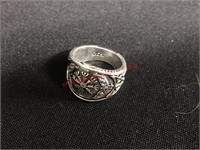 Celtic cross sterling silver ring size 12