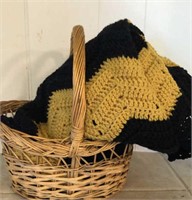 Black and Yellow Crochet Throw