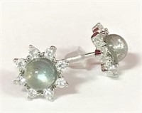 Stunning Moonstone Topaz Flower Earrings