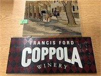 wooden wine sign, vintage picture