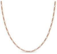 Italian 18k Rose Gold-plated Figaro Chain Bracelet