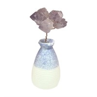 Raw Stone Tree Blue & White Vase