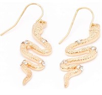 Embellished Snake Drop Earrings 1.5"