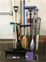 Yard, garden, cleaning tools, decorative curtain