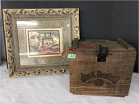 Jack Daniels wooden crate, picture 22" x 20"