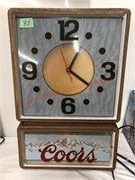 Coors wall clock and light