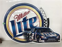 Miller Lite racing metal wall sign