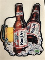 Bud Dry beer metal sign